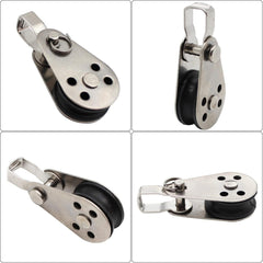 new 4PCS Stainless Steel Nylon Marine Pulley,Pulley Block Rope 4pcs, SILVER 07FC0E-D4 - KOEEK