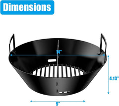 new 14 Inches Charcoal Basket for Large Big Green Egg, Porcelain Enamel Ash... 07FC0E-D4 - KOEEK