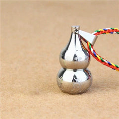 Titanium Steel Gourd Waterproof Medicine Box Pill Case Talisman Necklace Pendant 07FC0E-D4 - KOEEK