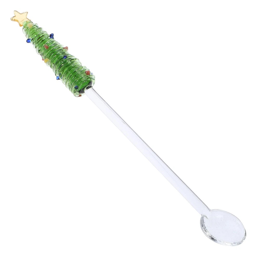 Christmas Glass Mixing Spoon Chocolate Spoons for Coffee Decorative 07FC0E-D4 - KOEEK