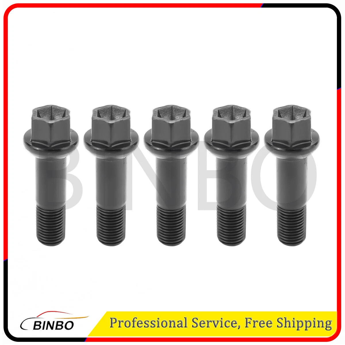 Set of 5 Black Lug Bolts Nuts For Benz ML550 S500 GLK350 S550 CL500 GL450 07FC0E-D4 - KOEEK