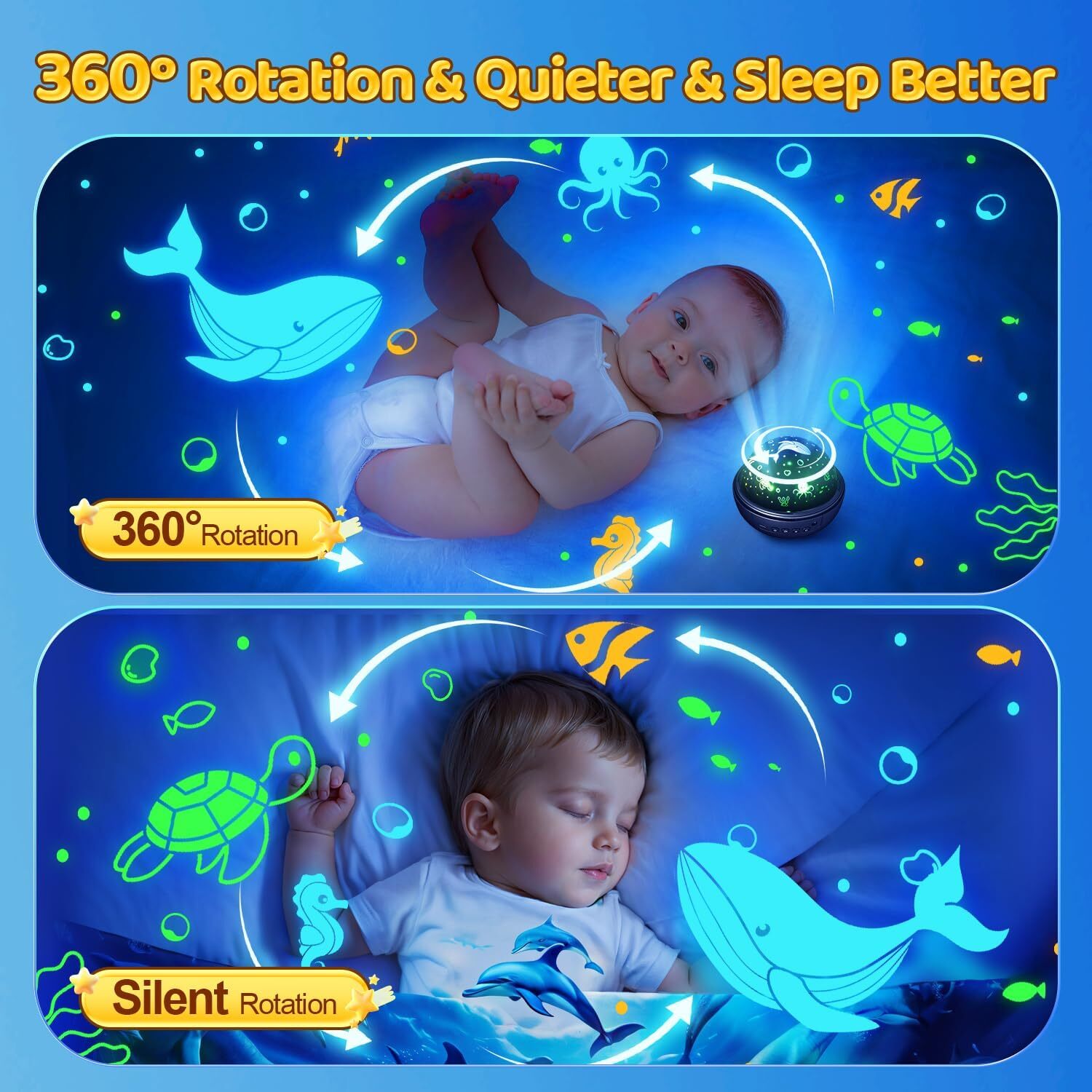 new Kids Night Light Projector for Room, Remote+3 Films+93 Effect Black 07FC0E-D4 - KOEEK