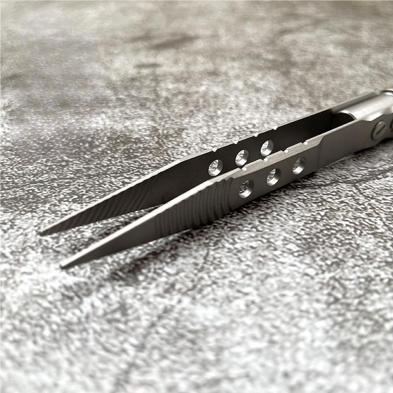 EDC Titanium Alloy CNC Tweezer Portable Antiskid Outdoor Pocket camping Tool 07FC0E-D4 - KOEEK