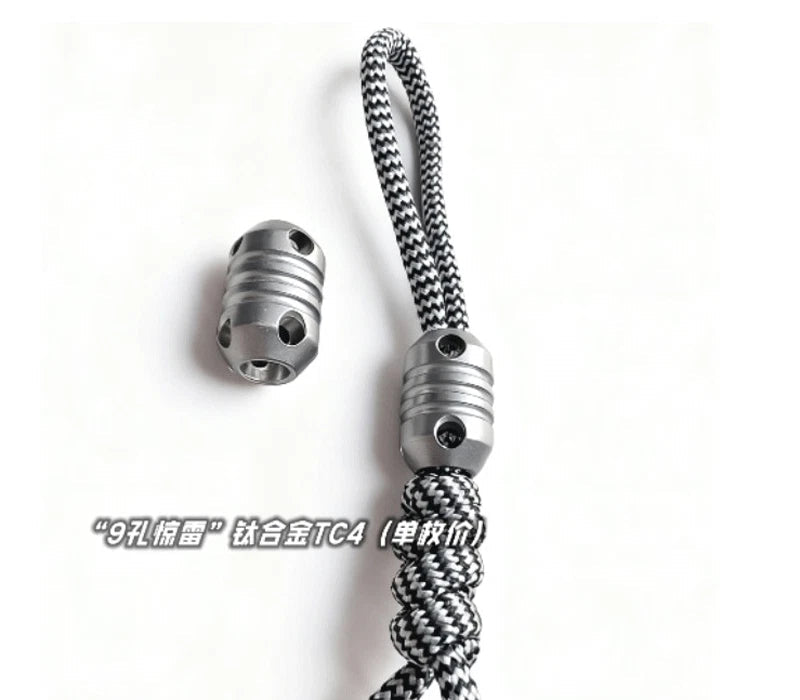EDC Ultem PEI Titanium Knife Lanyard Bead Pendants Keychain Parachute Cord DIY 07FC0E-D4 - KOEEK