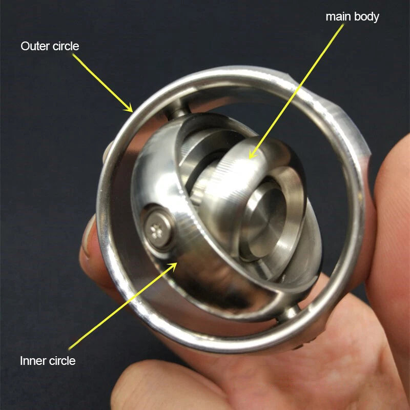 EDC Gear Gyroscope Toy Stainless Steel Hand Fidget stress Relief Focus Toy Gyro 07FC0E-D4 - KOEEK