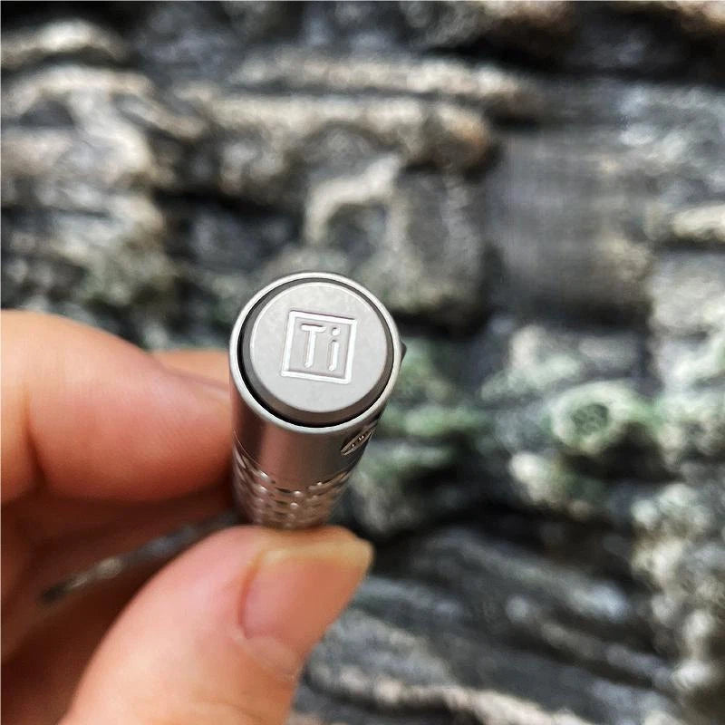 Titanium Alloy EDC Writing Pocket Pen Ballpoint Pen Hollow Signature Pen Gift 07FC0E-D4 - KOEEK