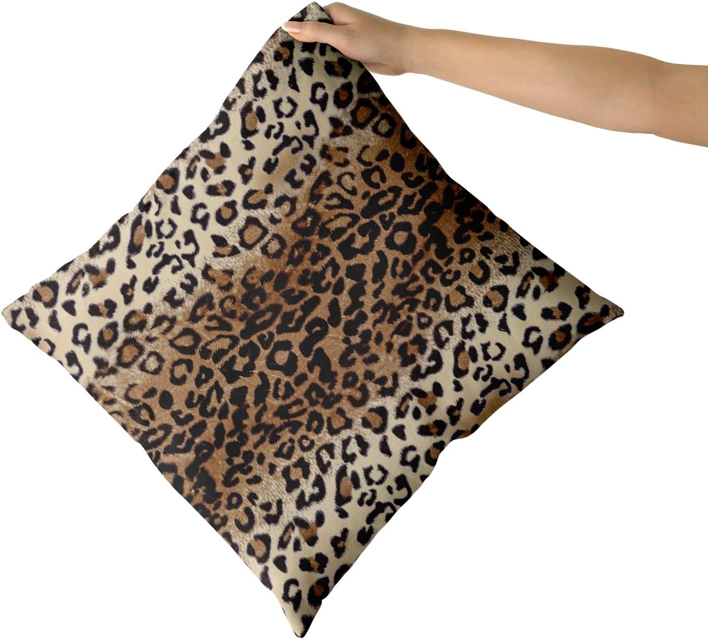 new Brown Leopard Pillow Cover 18x18 Inches 18" x (Pack of 2), 07FC0E-D4 - KOEEK