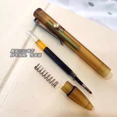 1 Piece ULTEM Made Bolt Pen with Titanium Pocket Clip Wring Pen Short Version 07FC0E-D4 - KOEEK