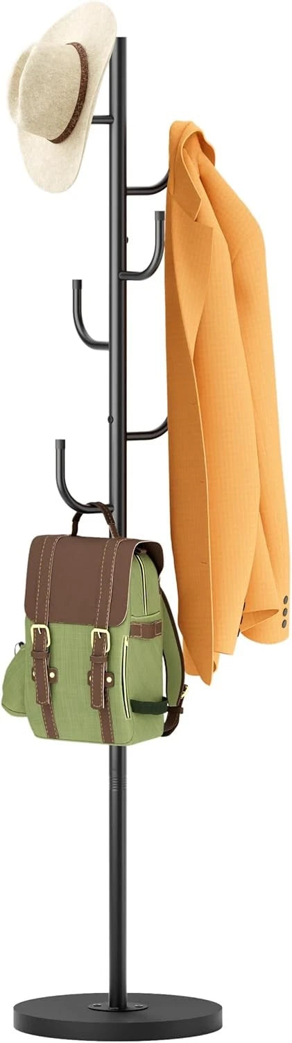 Coat Rack Freestanding,Coat Tree with Stable Wood Base Coat Hanger Stand 07FC0E-D4 - KOEEK