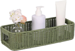 Storage Wicker Basket Decor: Green Decorative Storage Bin for Countertop Shelves 07FC0E-D4 - KOEEK