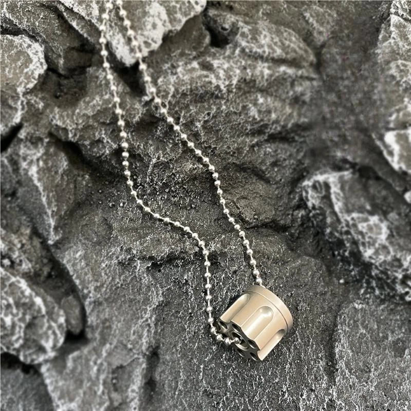 Titanium Revolver Magazine Shape Knife Lanyard Bead Paracord pendant Detachable 07FC0E-D4 - KOEEK