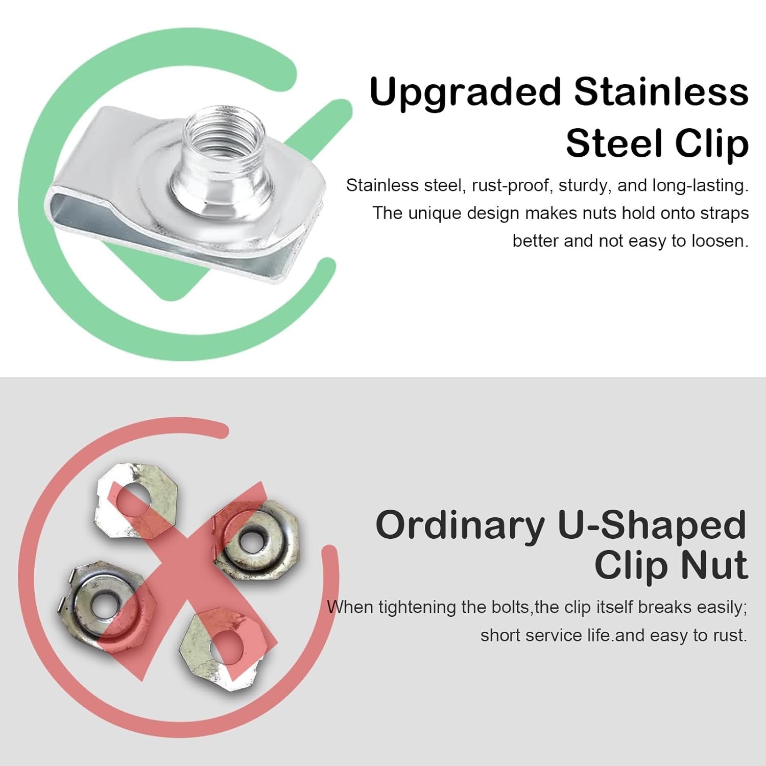 new Fuel Tank Strap Bolts, 304 Stainless Steel One Size, Silver 07FC0E-D4 - KOEEK