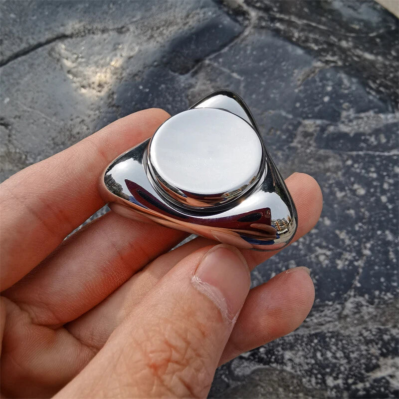 Novel Stainless Steel Fidget Spinner Adult Fidget Toy ADHD Stress Relief EDC Toy 07FC0E-D4 - KOEEK