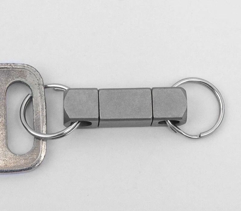 EDC 360° Rotate Titanium Alloy Keychain Portable Double Keyrings Pendant Tool 07FC0E-D4 - KOEEK