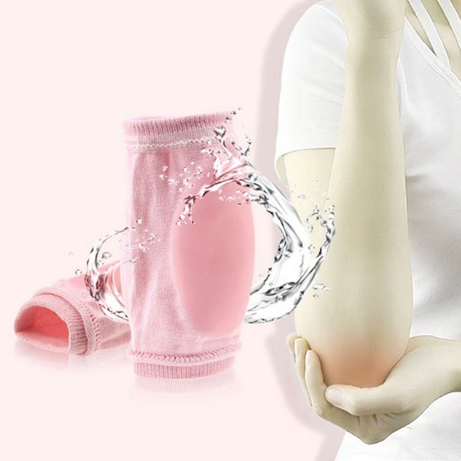 new 2 Pairs Gel Elbow Sleeves Moisturizing Softening Elbow Cover For Dry Skin HGF koeek - KOEEK