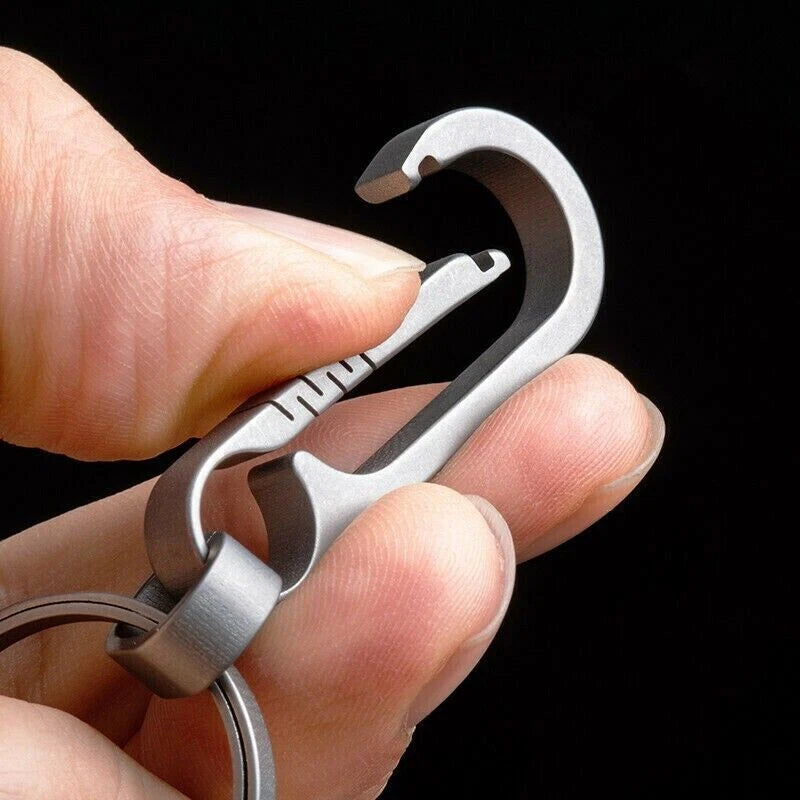 Titanium Alloy Carabiner D-Ring Key Chain Keychain Hook Clip Outdoor Pendant EDC 07FC0E-D4 - KOEEK