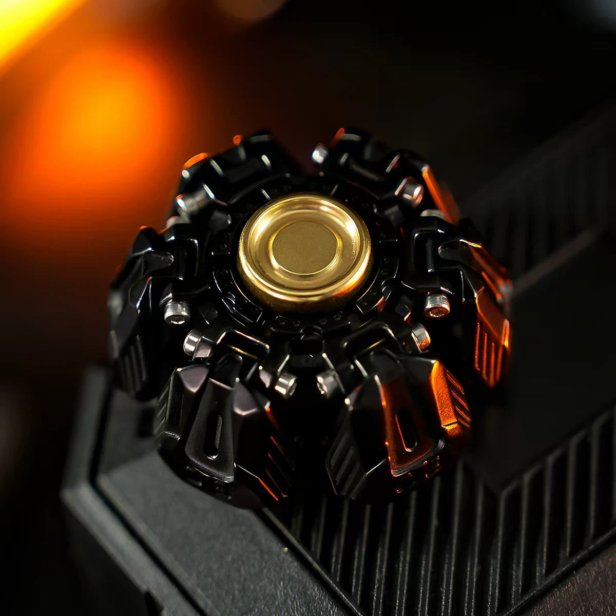 Open Armor Linkage Stainless Steel Fidget Spinner - EDC Stress Relief, ADHD Toy 07FC0E-D4 - KOEEK