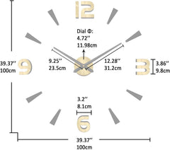 Wall Clock Oversized Wall Clock for Living Room Decor, Decorative Wall Clocks 07FC0E-D4 - KOEEK