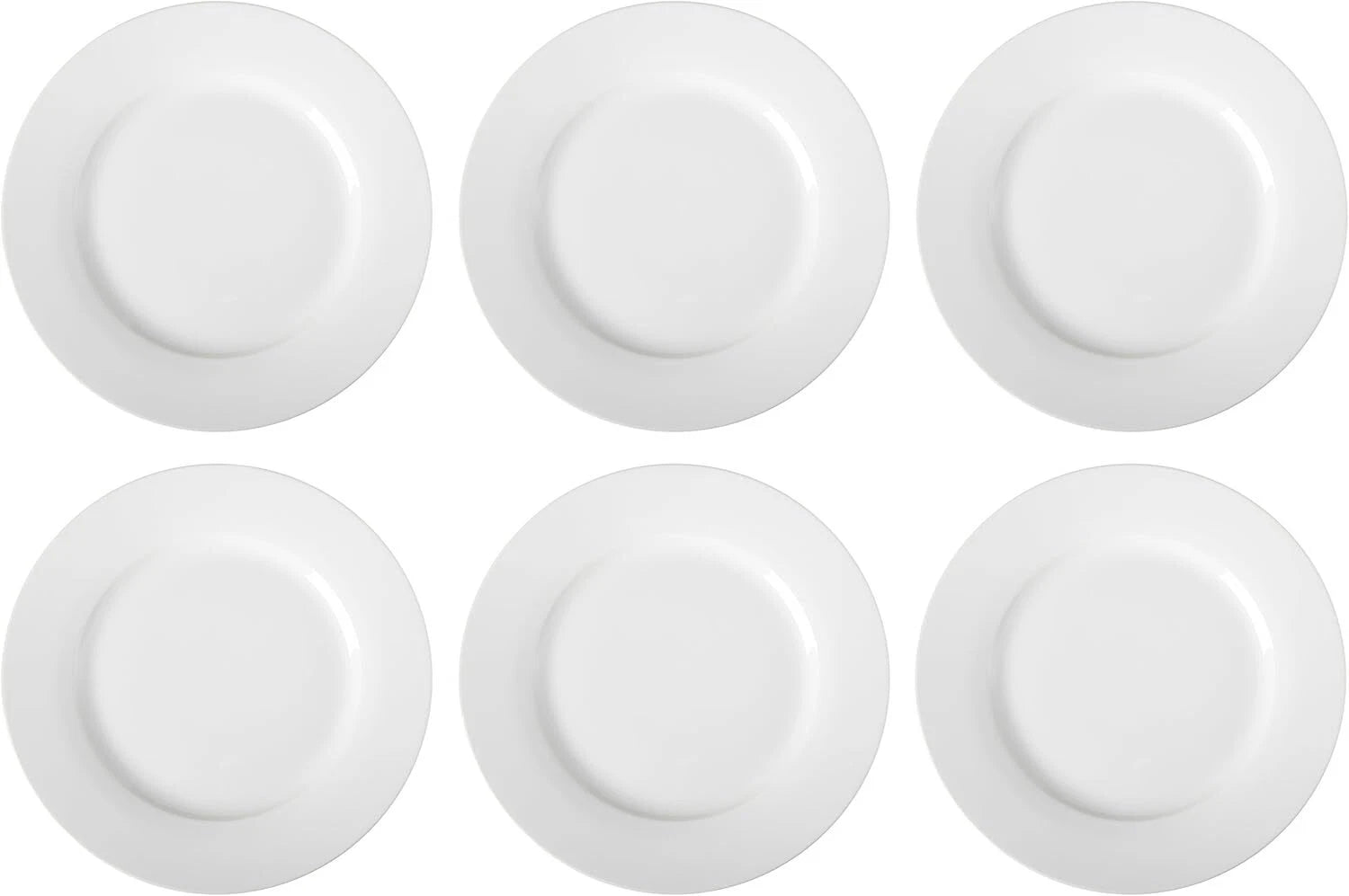 6-Piece White Dinner Plate Set, 10.5 inches 07FC0E-D4 - KOEEK
