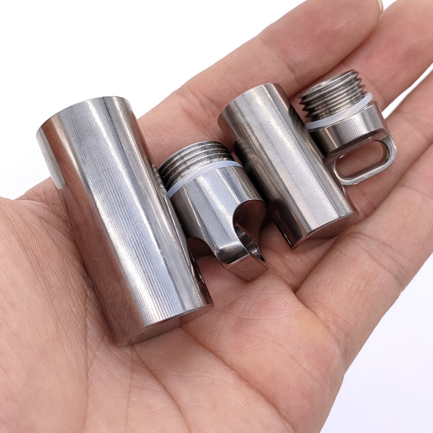 Solid TC4 Titanium Alloy Outdoor EDC Multi-Tools Waterproof Medicine Pill Box 07FC0E-D4 - KOEEK