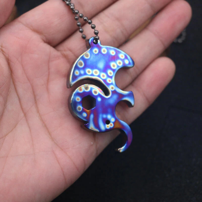 Titanium Elephant Shape Keychain Necklace Pendant Bead outdoor Wrench EDC Tool EDC - KOEEK