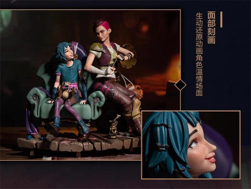1/6 OFFICIAL LOL Arcane League of Legends Vi & Jinx Figure Model Statue Gift 07FC0E-D4 - KOEEK