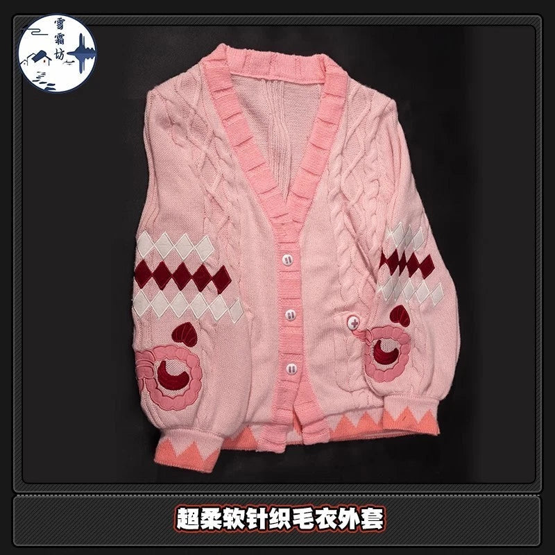 Zenless Zone Zero Ukinami Yuzuha Pink Sweater & Skirt Cosplay Set - 07FC0E-D4 - KOEEK