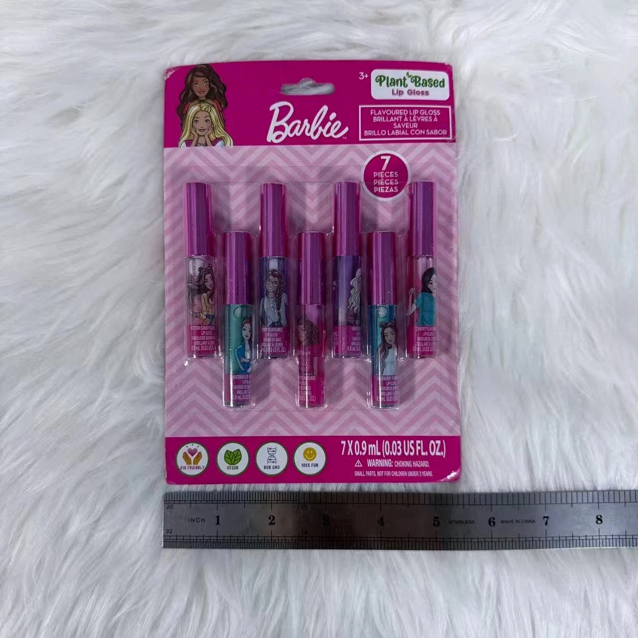 Barbie 7-Piece Lip Gloss Set for Girls Kids Makeup Gift Party Favor Toy BARBIE - KOEEK
