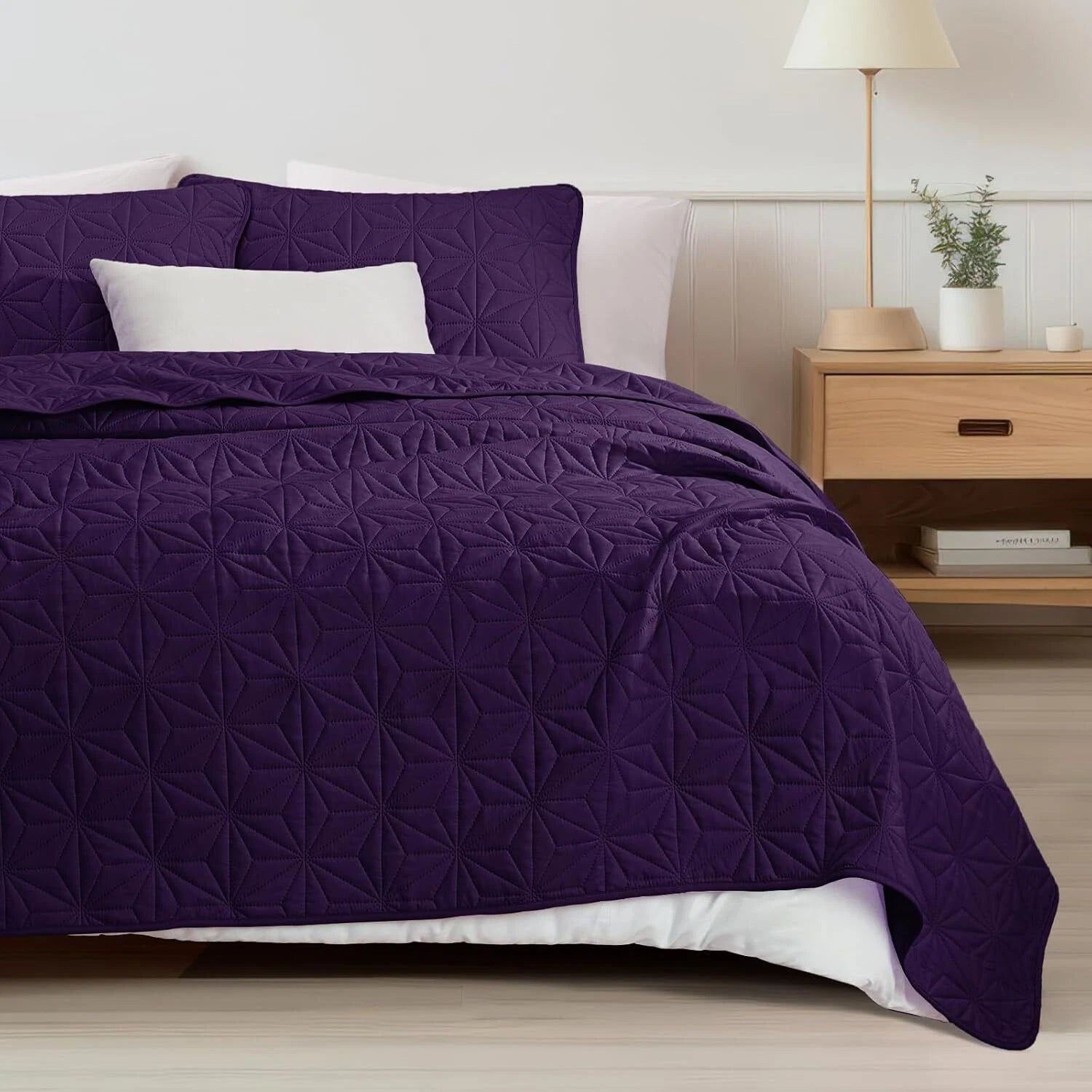 Queen Quilt Bedding Set,Soft Purple Bedspreads Quilts Queen Size for All Seasons 07FC0E-D4 - KOEEK