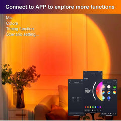new Sunset LED Lamp Projector, 21 Colors Changing App & Remote Control Mood... 07FC0E-D4 - KOEEK