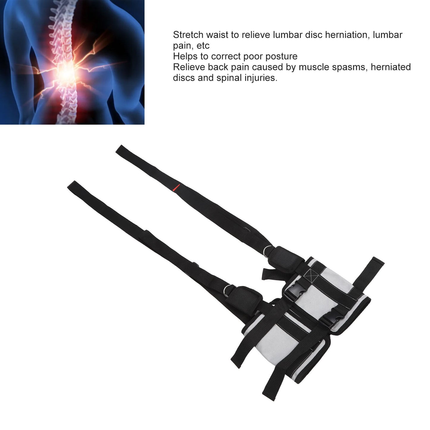 new Back Stretcher Lumbar Traction Device Reduce Pressure Thicken Cotton Fabric HGF koeek - KOEEK