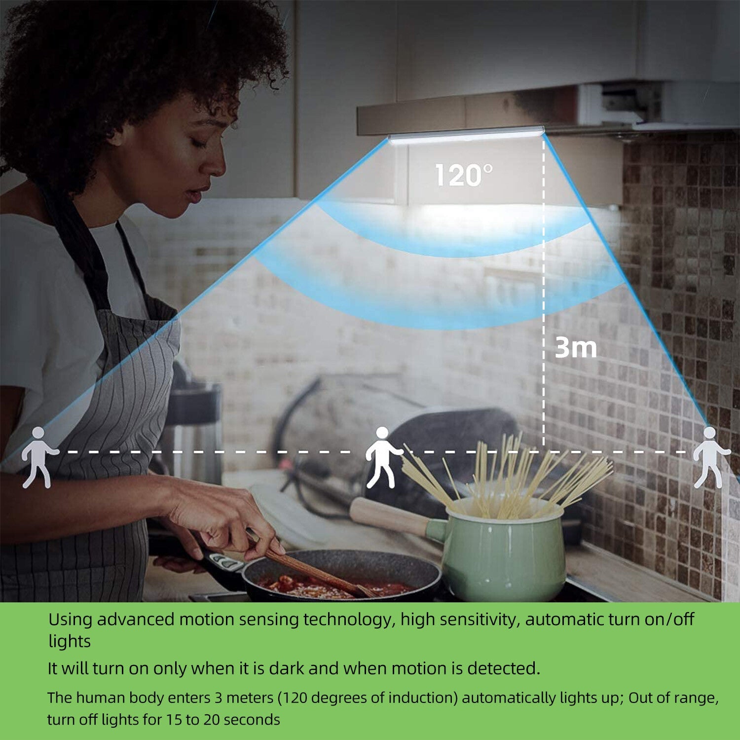 1 to 6 pack 10 LED Motion Sensor Closet Lights Under Cabinet Battery Night Light 07FC0E-D4 - KOEEK