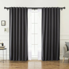 1-inch double curtain rod,adjustable length range from 72 to 144 inches 07FC0E-D4 - KOEEK