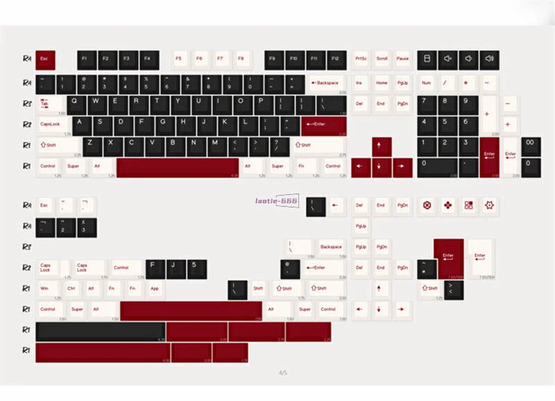 177 Keycaps Roman Keycap ISO ANSI Cherry  for Cherry MX Mechanical Keyboard 07FC0E-D4 - KOEEK