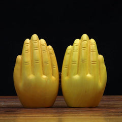 Boxwood Carved Guanyin Guardian Figurine Wooden Handheld Buddha Statue 07FC0E-D4 - KOEEK