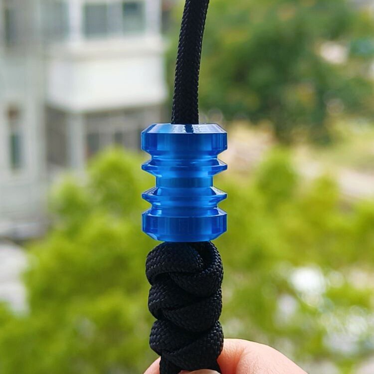 Blue Resin Knife Lanyard Bead Necklace Paracord Pendant Bracelet Making Bead EDC 07FC0E-D4 - KOEEK