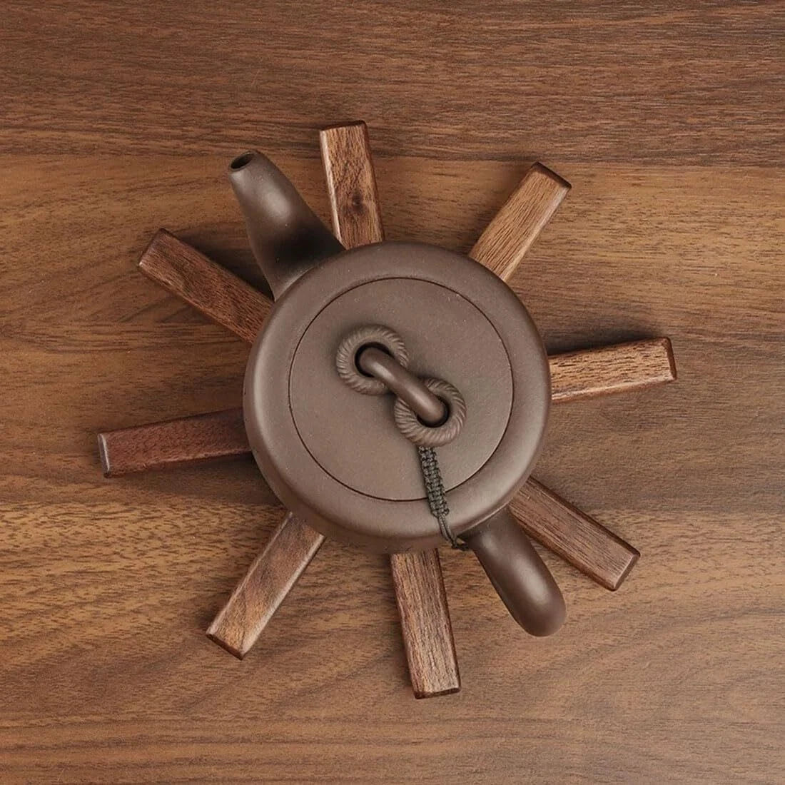 Wooden Trivets for Hot Dishes 3+1Set with Stand Heat-Resistant Black Walnut Tree 07FC0E-D4 - KOEEK
