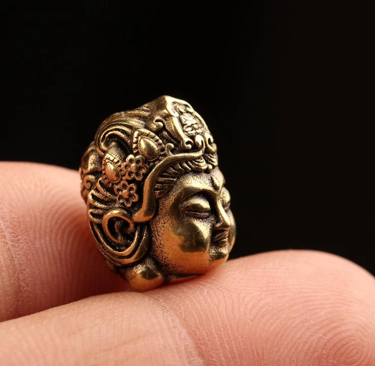 16mm Antique Curios Prayer Beads Chinese Retro Brass Tibetan Style Accessories 07FC0E-D4 - KOEEK
