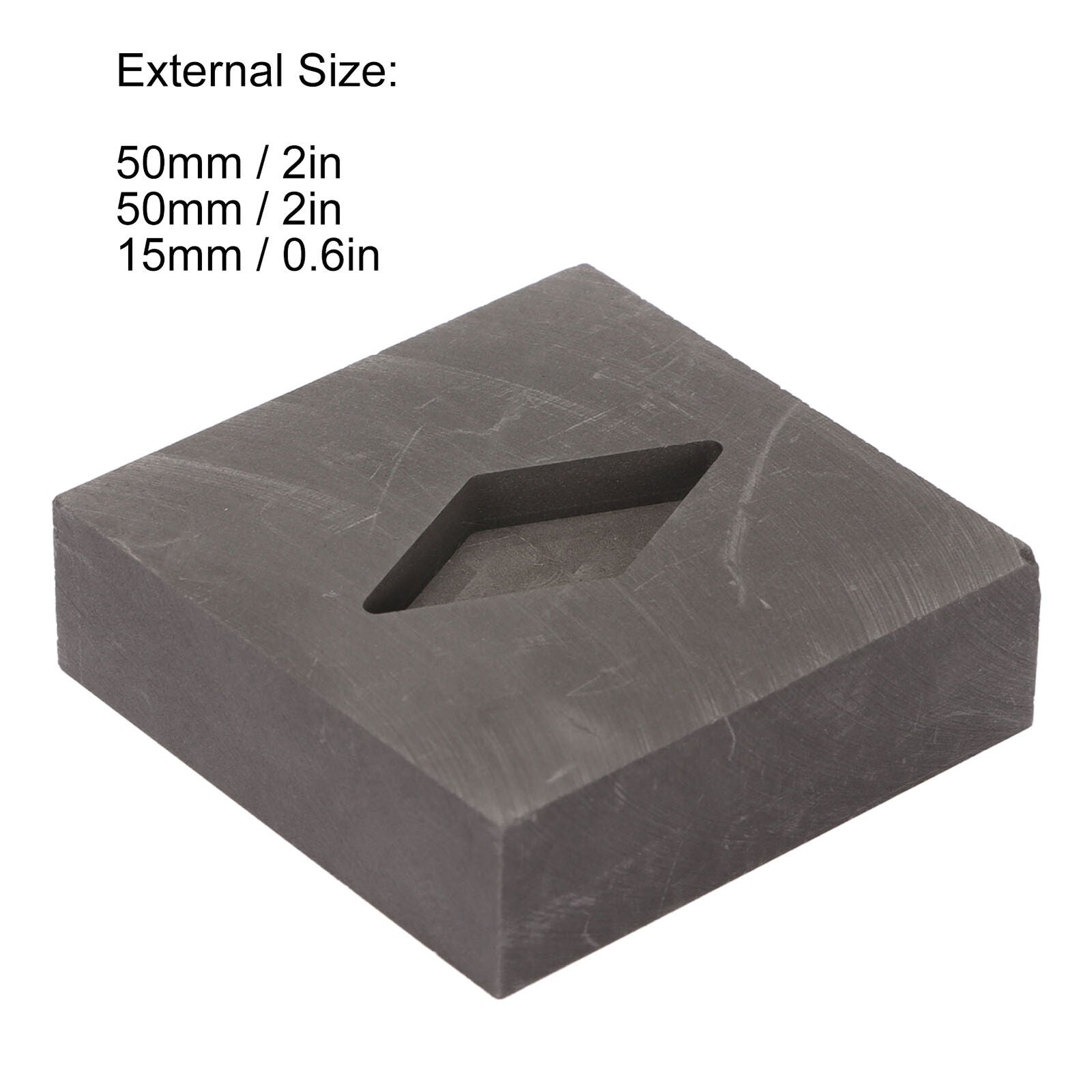 new Graphite Crucible Rhombus Shape Metal Refining Scrap Melting Ingot 50 X 50 X HGF koeek - KOEEK