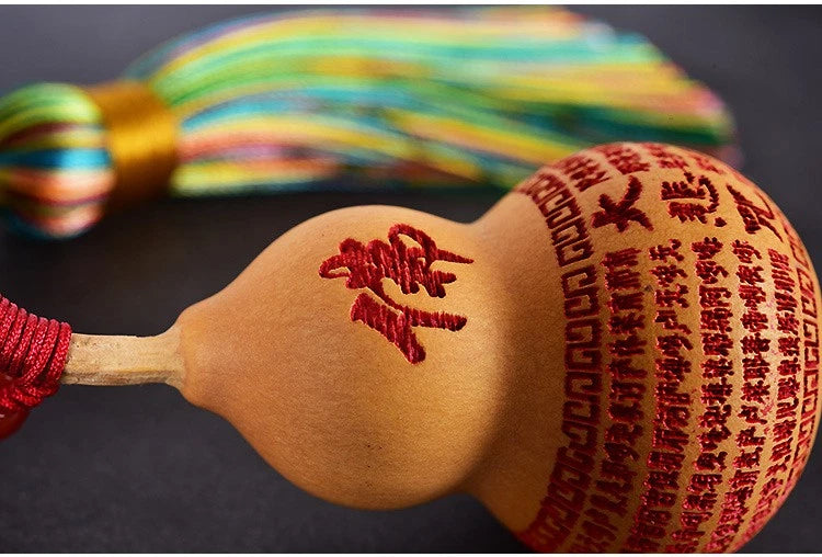 Natural Gourd Car Hanging Ornament Tassel Rearview Mirror Peace Charm Decor 07FC0E-D4 - KOEEK