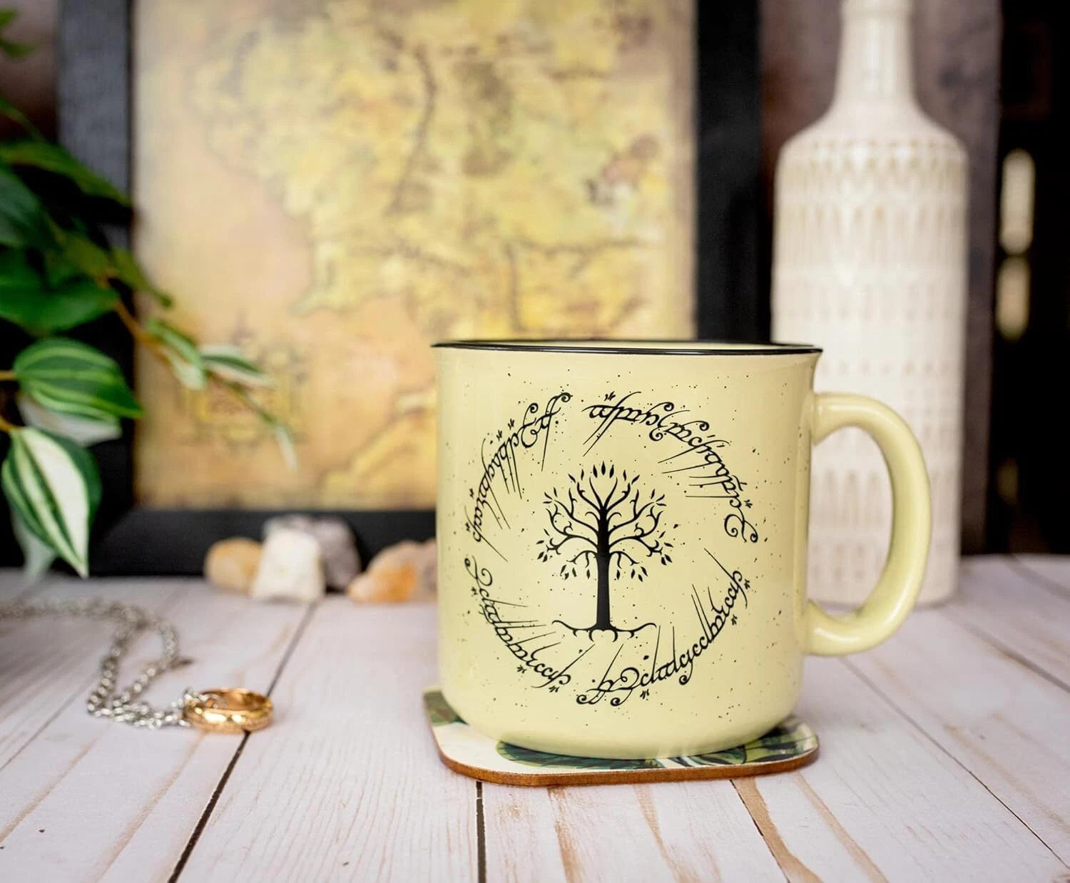 The Lord of the Rings Gondor Elven Script Ceramic Camper Mug | BPA-Free Coffee 07FC0E-D4 - KOEEK
