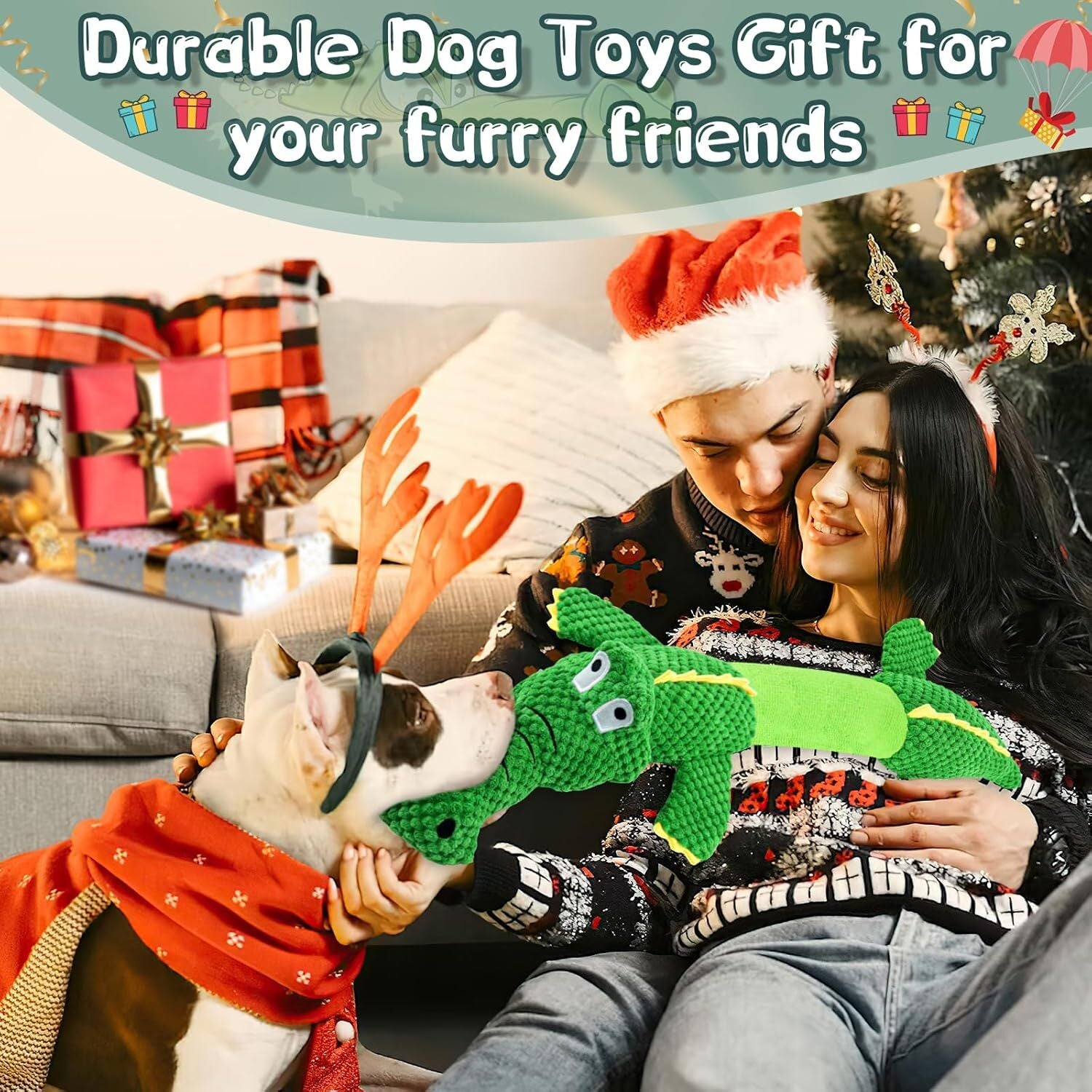 new Dog Toys for Large Dogs: Squeaky - Plush Chew Large, Green 07FC0E-D4 - KOEEK