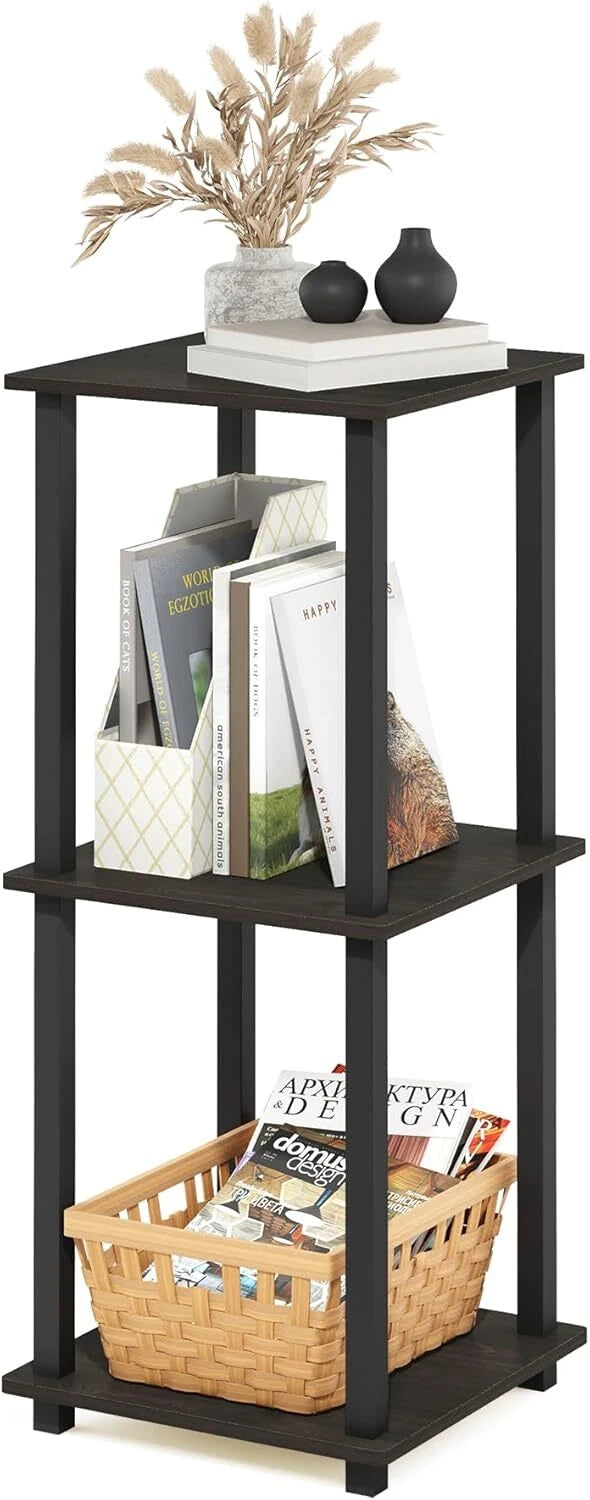 Simplistic Set of 2 End Table, Espresso/Black 07FC0E-D4 - KOEEK
