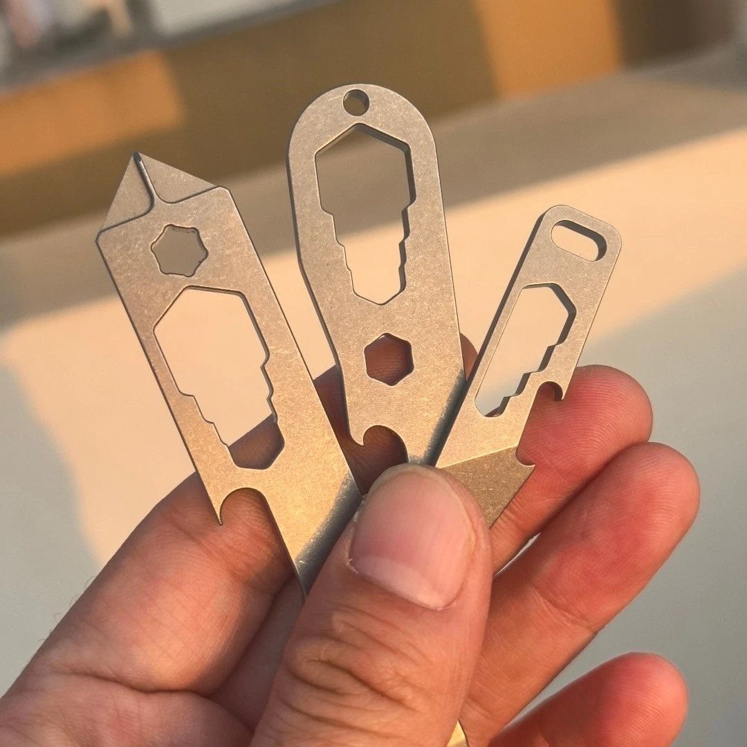 TC4 Titanium alloy Survival Multi Tool EDC Pry Bar Wrench Self-defense Emergency 07FC0E-D4 - KOEEK