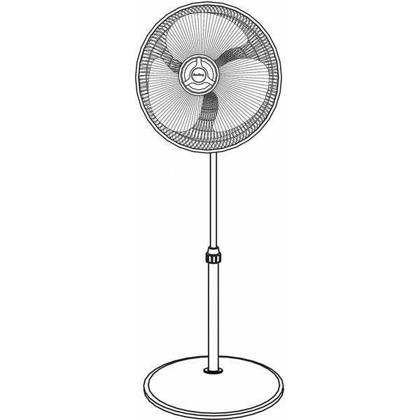 new Air King 9119 18" Pedestal Fan, Oscillating, 3 Speeds, 120Vac, White, Head koeek - KOEEK