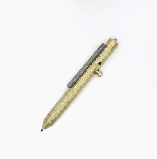 Brass Bolt Action Ballpoint Pen Signature Writing Pen with Fidget Spinner EDC 07FC0E-D4 - KOEEK