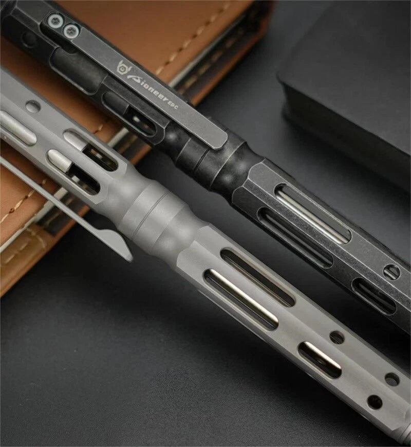 Titanium Ballpoint Pen Bolt Action Signing Writing Pen Business Office EDC Gift 07FC0E-D4 - KOEEK