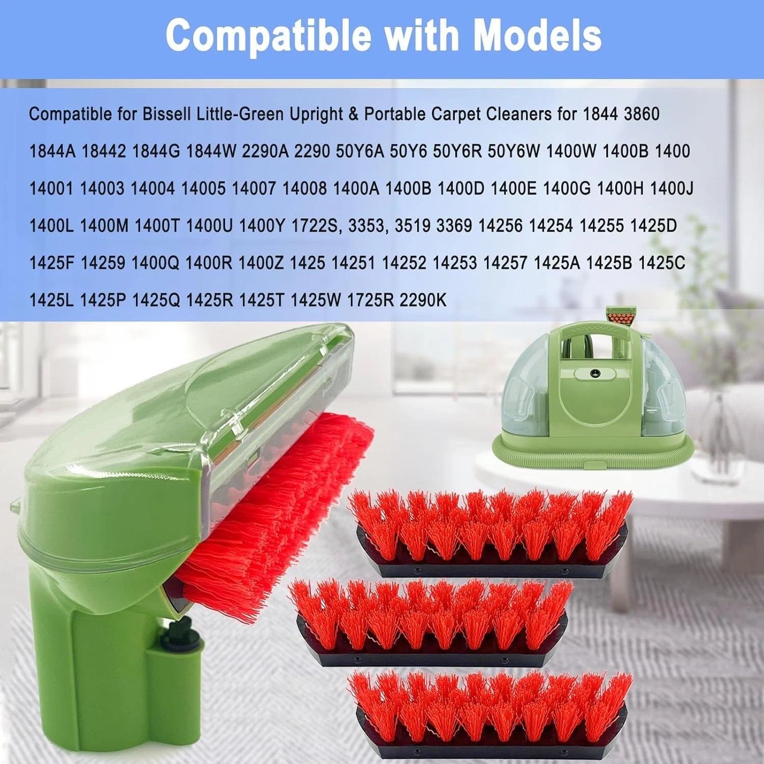 Upgraded 1400B Small Green Machine Brush Head Replacement Part 07FC0E-D4 - KOEEK