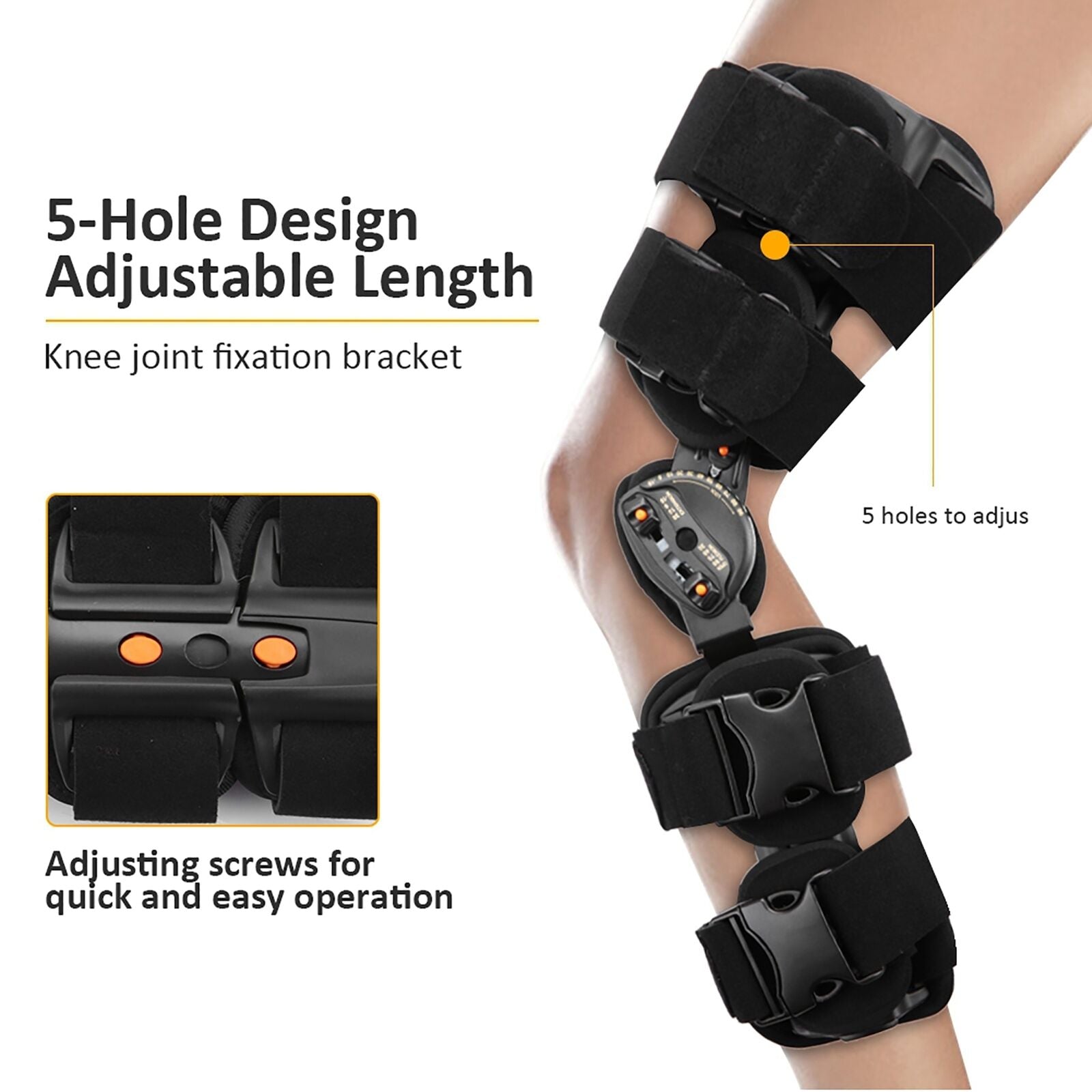 new Adjustable Hinged Leg Knee Splint Support Brace Joint Pain Stabilizer Wrap HGF koeek - KOEEK