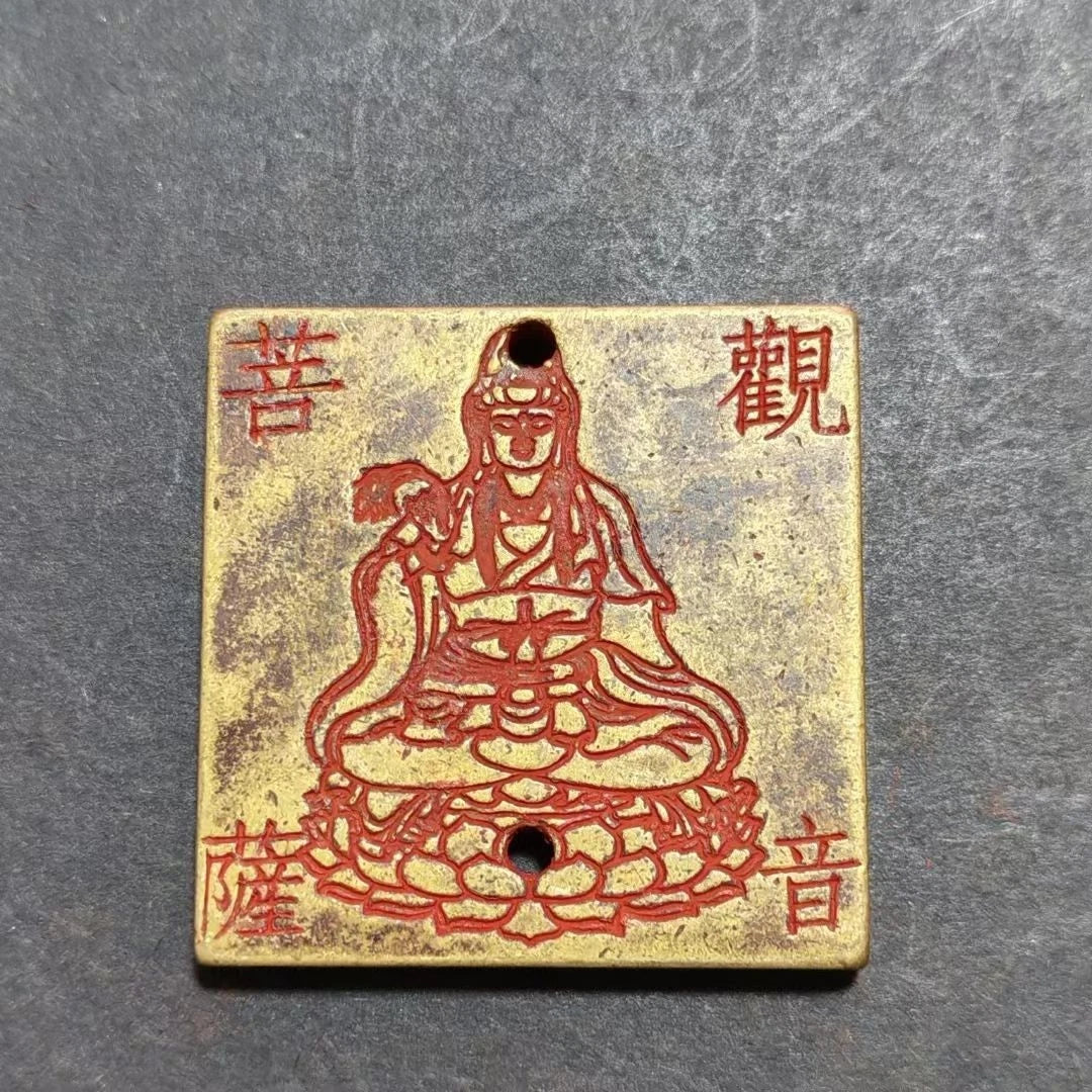 Daoist Ritual Tools Ziwei Seal Token Pendant Brass Antiqued Amulet 07FC0E-D4 - KOEEK